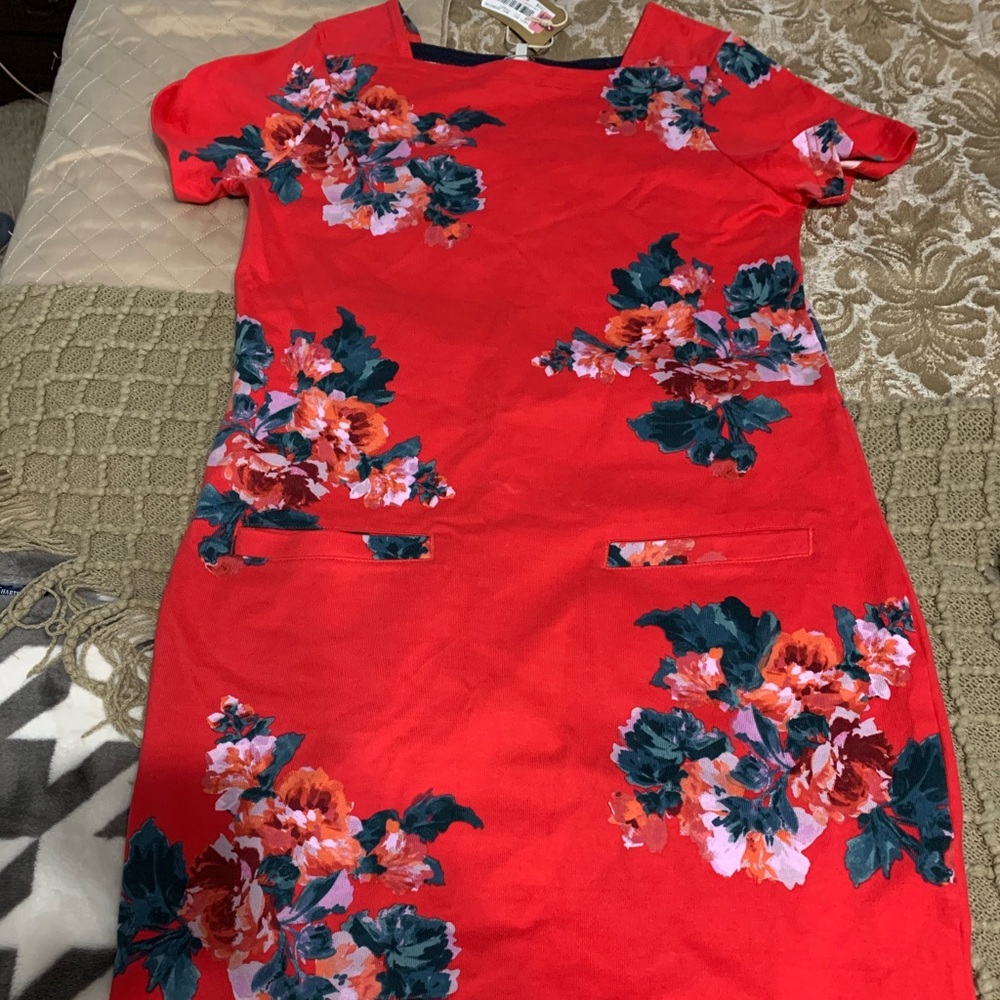 Joules Cotton Fitted Floral Dress